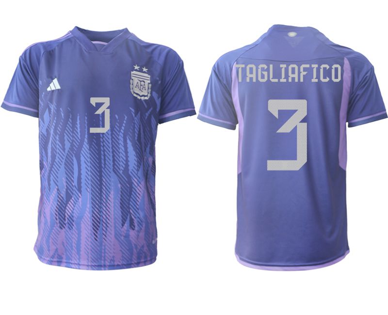 Men 2022 World Cup National Team Argentina away aaa version purple 3 Soccer Jersey
